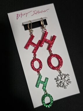 Betsey Johnson Christmas Earrings